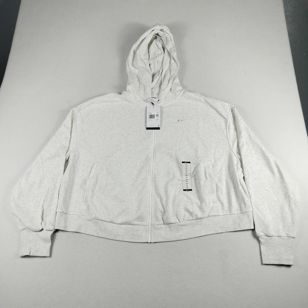Nike Hoodie Women's 2XL Birch Heather‎ Full Zip SPTCAS FN2421-051 Lightweight